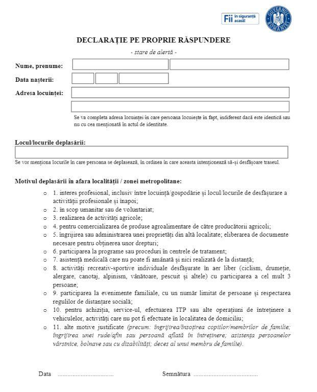 Cum Arată Declarația Pentru Starea De Alertă A Apărut O Schimbare Majoră Stiri Pe Scurt Unica Ro