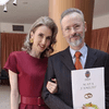 Mihai Albu şi Elena Nechifor s-au căsatorit, dar fiica designerului, Mikaela, a furat toată atenţia. Imagini de la cununia cuvilă