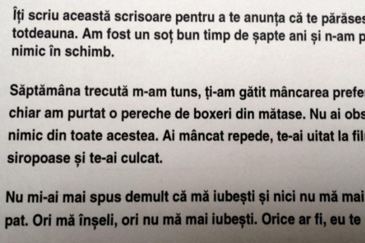 Soțul Ei A Părăsit O și I A Lăsat Această Scrisoare Divertisment