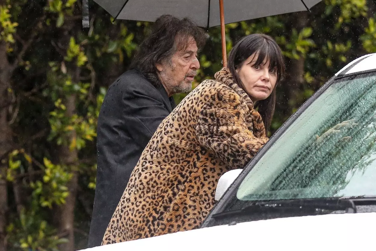 *EXCLUSIVE* Al Pacino braves the rain to visit his ex-girlfriend Lucila Sola for lunch at her home