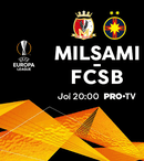 Returul dublei FC Milsami Orhei – FCSB din turul 1 preliminar al Europa League va fi în direct la PRO TV