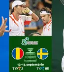 Cupa Davis: Meciurile România-Suedia se văd în direct la TVR 2 şi TVR HD