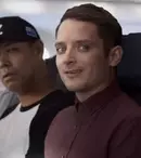 Elijah Wood și Peter Jackson, într-o reclamă la Air New Zealand