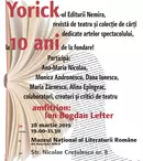 „10 ani de Yorick” la Cafeneaua critică de joi, 28 martie