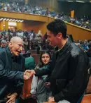 David Popovici, față în față cu Victor Rebengiuc: „O lecție vie de talent și demnitate”. Mesajul sportivului după întâlnirea cu marele actor