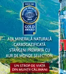 (P) Apa minerală naturală carbogazificată Stânceni premiată cu aur de Monde Selection