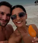 Vlad și Oana Gherman, fotografii tandre în costume de baie sub o cascadă. Actorii, în vacanță în Indonezia