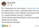 Silviu Biriș a fost jefuit într-un restaurant din Focșani. Ce obiecte i s-au furat