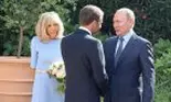 Emmanuel și Brigitte Macron, întâlnire cu președintele rus Vladimir Putin, în Franța
