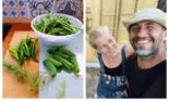 Imagini din grădina cu legume a Danei Nălbaru și a lui Dragoș Bucur. Au roșii, castraveți, vinete, dovlecei și fasole verde