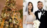 Cum arată bradul de Crăciun din sufrageria Monicăi Bîrlădeanu și a lui Valeriu Gheorghiță. Au asortat globurile cu mobila casei