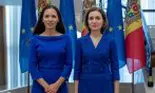 Mirabela Grădinaru, apariție elegantă la Chișinău. Prima Doamnă a României s-a asortat cu Maia Sandu