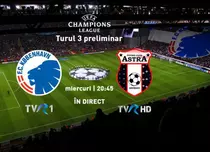 Astăzi, FC Copenhaga – Astra Giurgiu, în direct la TVR 1