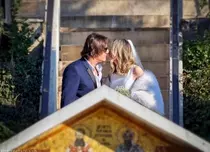 Octavia Geamănu şi Marian Ionescu s-au căsătorit religios. Primele imagini cu prezentatoarea în rochie de mireasă
