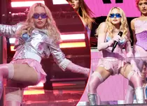 Imagini incendiare în New York! Madonna, spectacol de senzație într-un corset roz mulat în Times Square: „Ne vedem pe ringul de dans!”