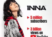 INNA, un nou record pe YouTube: 3 miliarde de vizualizări pe YouTube pe propriul canal și peste 5 milioane de abonați