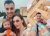Liviu Teodorescu, cu portbebe-ul în vacanță! Artistul este într-un city break cu soția și fetița lor de 9 luni
