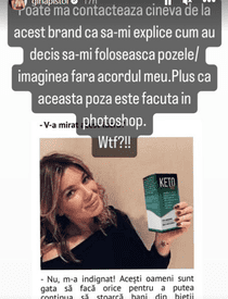 Gina Pistol, revoltată după ce imaginea ei a fost folosită ilegal pentru promovarea unor produse de slăbit: "Este făcută în photoshop"
