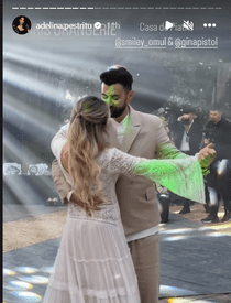 Smiley și Gina Pistol s-au îmbrațișat și s-au sărutat, la dansul mirilor. Cel mai emoționant moment de la nuntă