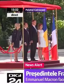 Primele imagini cu Emmanuel Macron și Brigitte Macron în România. Iată ce au purtat prima doamnă a Franței și prima doamnă a României