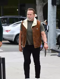*EXCLUSIVE* Arnold Schwarzenegger goes for his daily bike ride with a buddy