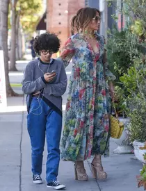 *EXCLUSIVE* Jennifer Lopez goes shopping for furniture with her daughter Emme in Culver City