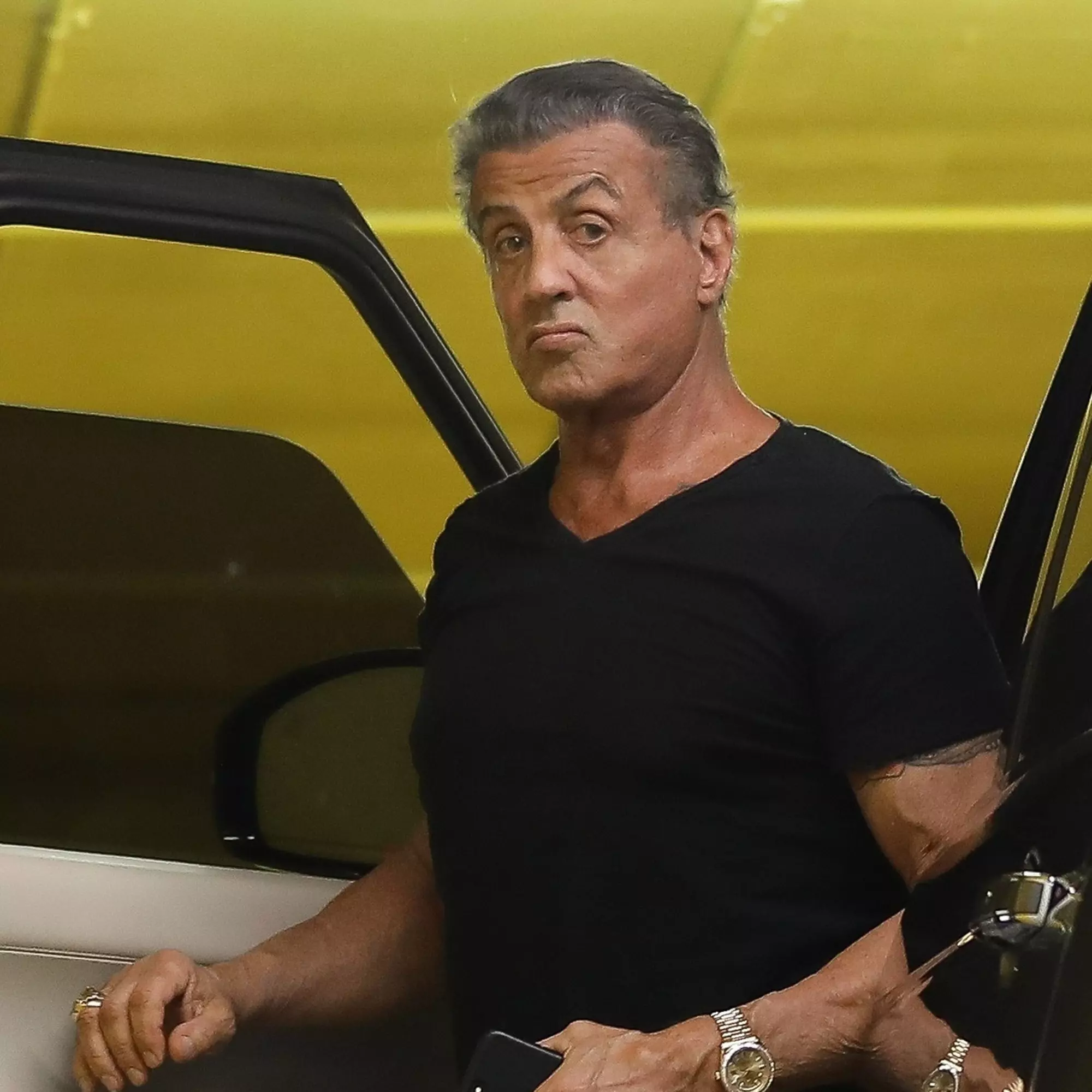 *EXCLUSIVE* Sylvester Stallone says Hi ahead of a sweaty session