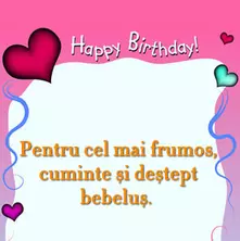 Pentru cel mai frumos, cuminte...