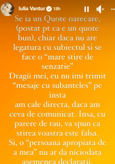 Mesajul Iuliei Vantur