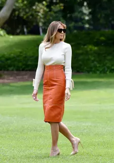 Melania Trump la Casa Albă, înainte de a pleca în trurul prezidențial