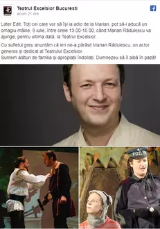 Actorul Marian Rădulescu s-a sinucis
