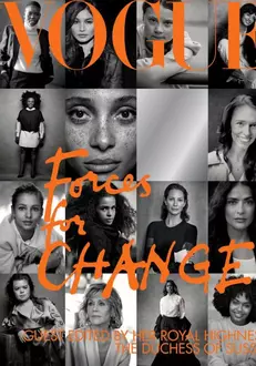 Coperta revistei Vogue de septembrie, unde Meghan Markle este editor invitat.