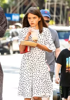 *EXCLUSIVE* Katie Holmes and daughter Suri Cruise match flowing dresses