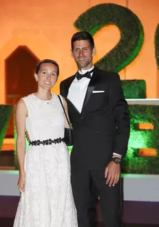 Novak Djokovic and Jelena Djokovic at the Wimbledon Champions dinner at Guildhall in London