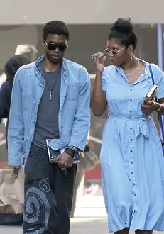 Chadewick Boseman and his girlfriend Taylor Simone Ledward have lunch in Downtown before joining the crowd during the annual Muharram procession in Los Angeles!