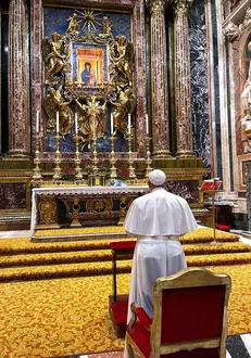 Pope Francis went to the Basilica of Santa Maria Maggiore
