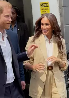 Prince Harry and Meghan Markle are all smiles as they are seen in New York City
