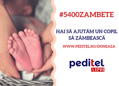 Peditel 1791 lansează Campania de strângere de fonduri #5400ZAMBETE. „Hai să ajutăm un copil sa zâmbească”