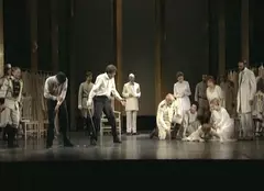 Marcel Iureş, Victor Rebengiuc și Ştefan Bănică Jr.  în „Hamlet”, la TVR
