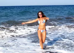 Alina Puşcaş a fost în vacanţă în Santorini