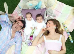 Elizabeth Alvarez şi Jorge Salinas au sărbătorit primul Paşte cu gemenii lor