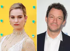 Lily James, surprinsă în ipostaze tandre cu actorul Dominic West, care este însurat
