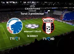 Astăzi, FC Copenhaga – Astra Giurgiu, în direct la TVR 1