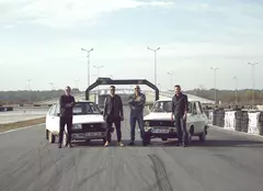 Jorge și Cristi Bozgan încing asfaltul pe circuit, în emisiunea „SuperSpeed” la Pro TV