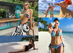 Vedetele care și-au petrecut Revelionul în vacanțe exotice. Imagini incendiare în costume de baie