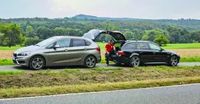 Nou versus second-hand: BMW 218i Active Tourer înfruntă un BMW M5 Touring din 2008