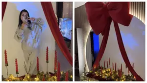 Cum arată casa Andreei Tonciu decorată de sărbători. Vedeta a ales patru brazi și decorațiuni burgundy