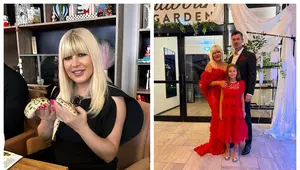 Elena Udrea și Adrian Alexandrov, apariție de senzație în rolul de nași! Fosta politiciană și fiica ei au strălucit în rochii asortate