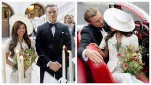 Valerie Lungu, imagini de la cununia civilă cu Alex Gîlcă. Cum arată ținuta de 12.000 de euro a influenceriței