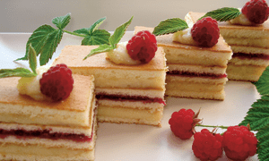 Prajitura cu crema de zmeura